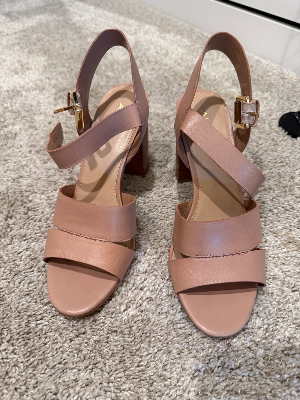 Aldo Blush Pink Strappy Block Heel Sandals